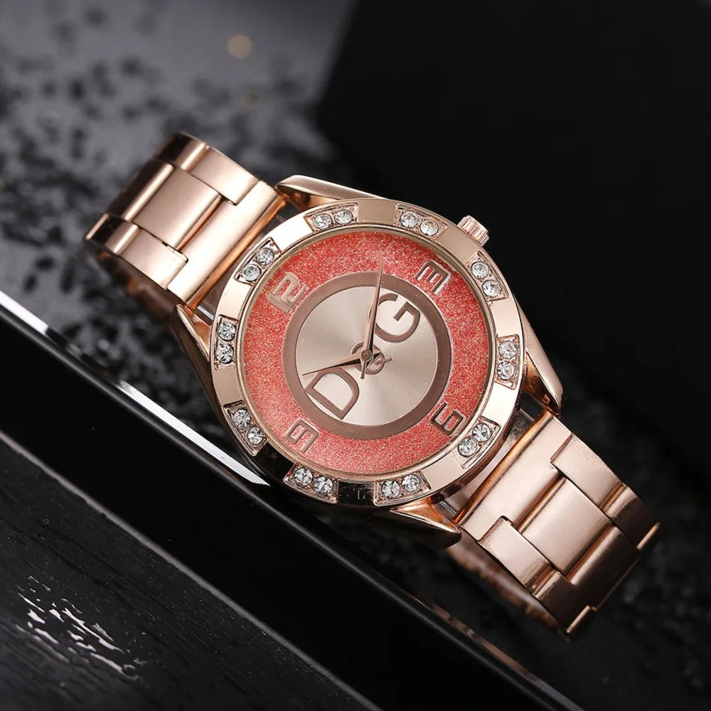 Women's Watches New Luxury Brand Fashion Rhinestone Stainless Steel Quartz Ladies Wristwatches Reloj Mujer Best Selling Montre