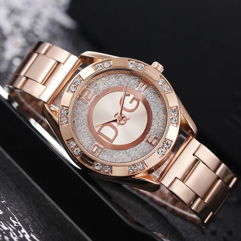 Women's Watches New Luxury Brand Fashion Rhinestone Stainless Steel Quartz Ladies Wristwatches Reloj Mujer Best Selling Montre