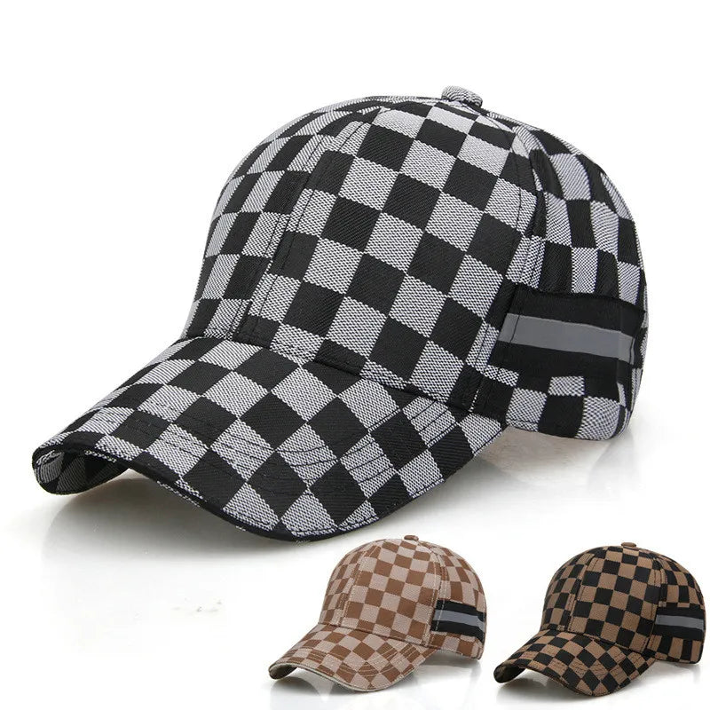 High Quality New Men's Baseball Cap Plaid Cotton Hat for Men Women Bone Gorras Snapback Hats Casual Dad Caps Outdoor Sun Cap