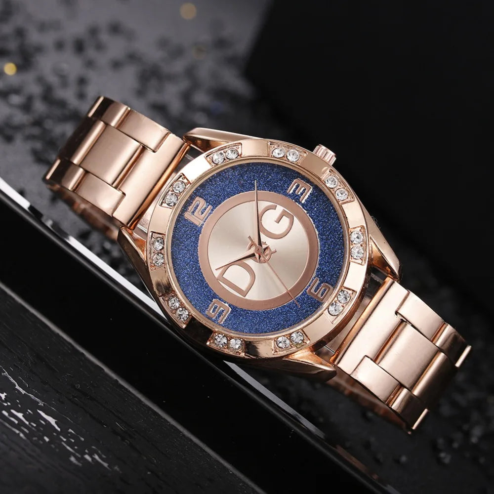 Women's Watches New Luxury Brand Fashion Rhinestone Stainless Steel Quartz Ladies Wristwatches Reloj Mujer Best Selling Montre