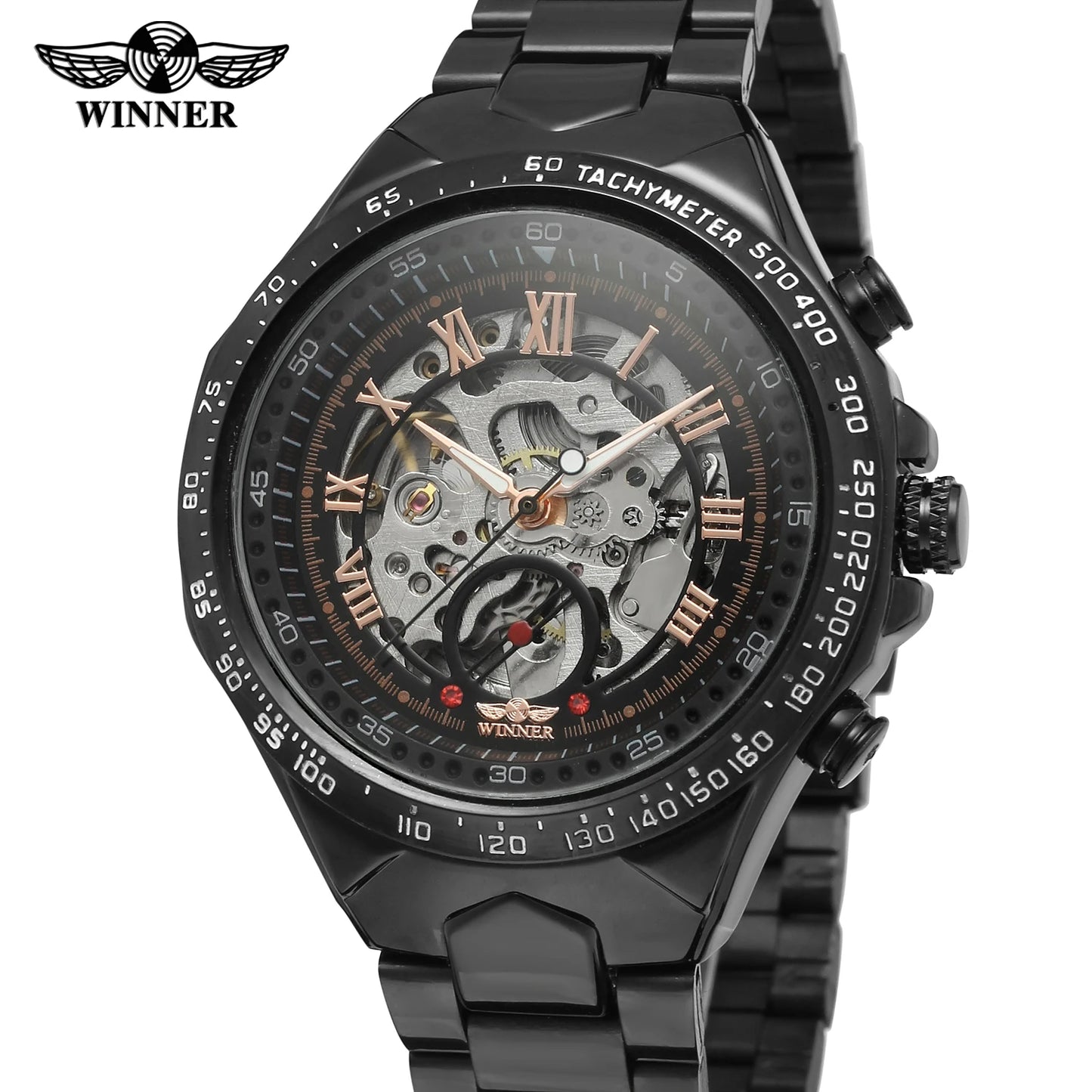 Winner Top Brand Number Army Military Sport Design Bezel Luxury Golden Man Watch Montre Homme Clock Men Automatic Skeleton