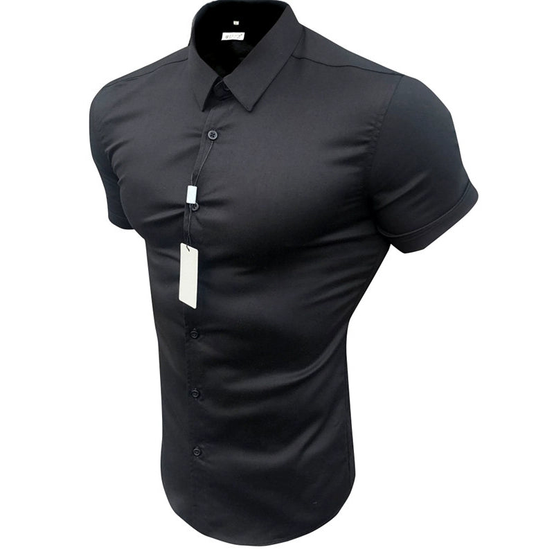 Muscle Workout Men's Stretch Breathable Short-Sleeved Shirt