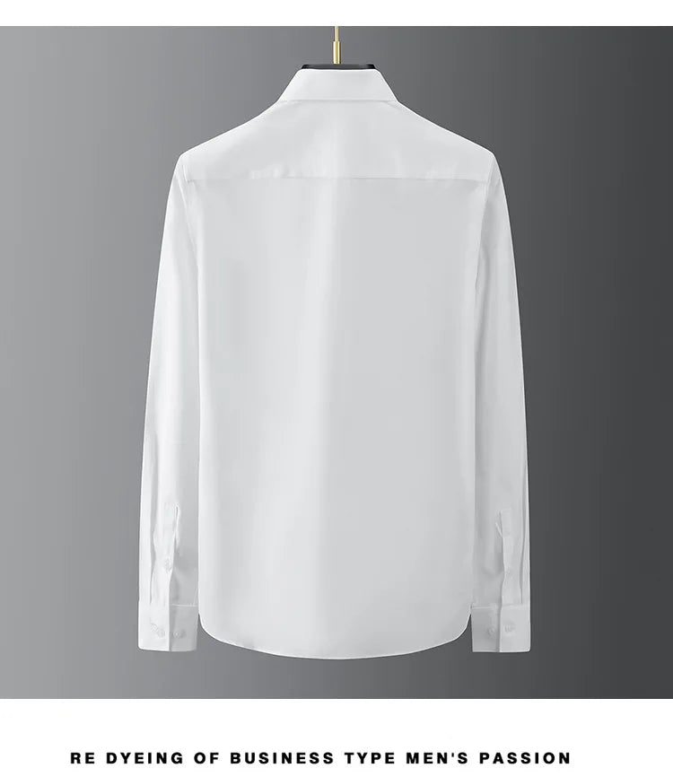 Spring and summer new style placket with messy letters embroidered high-end men's long sleeved shirt factory