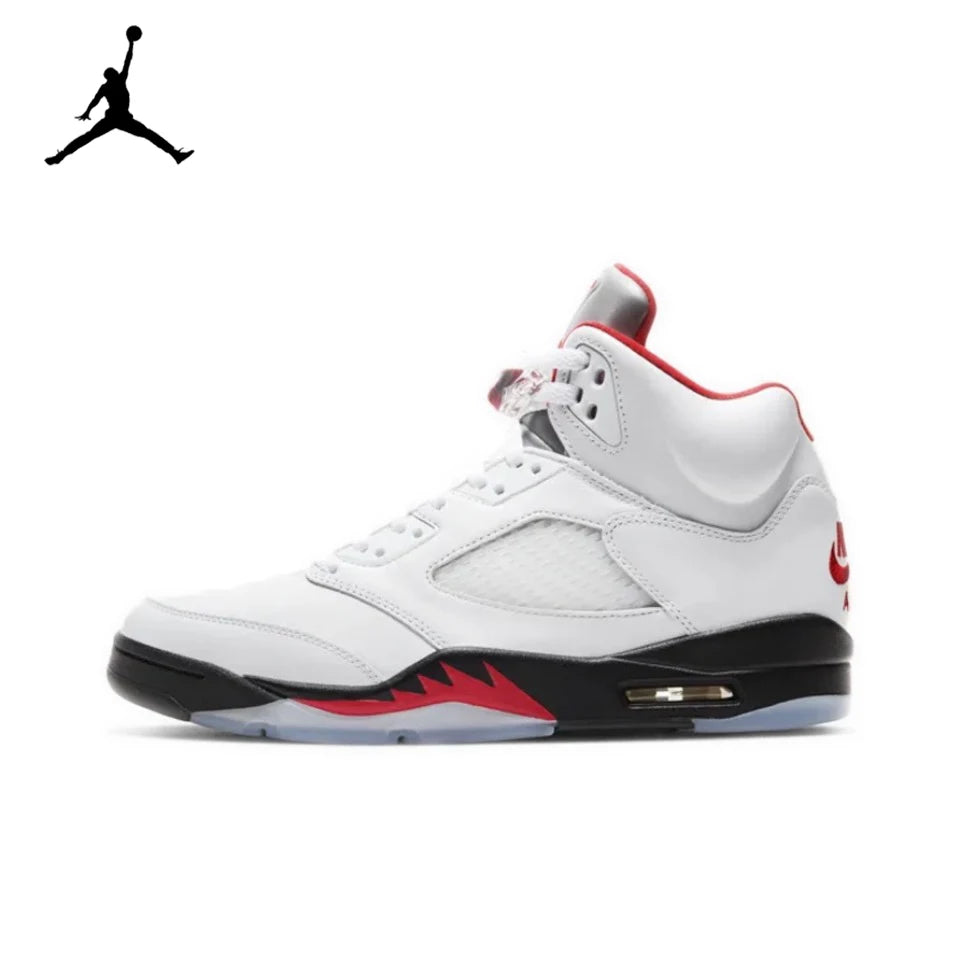 Original Air Jordan 5 'Bulls' For Men's Red and White Retro Classic Sneakers