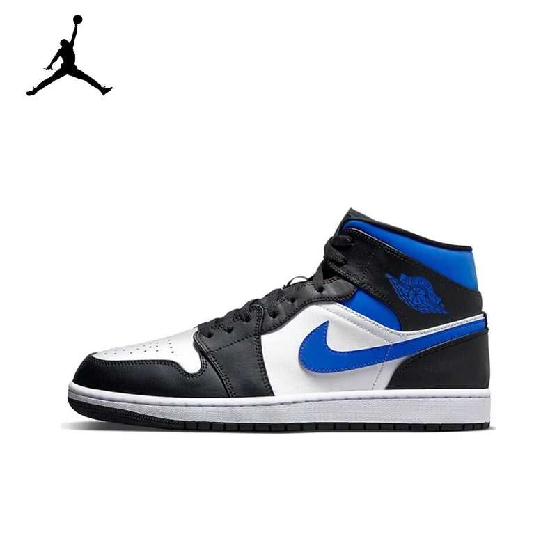 Original Air Jordan 1 Mid  gold and black Retro Classic Basketball Sneakers Shoes