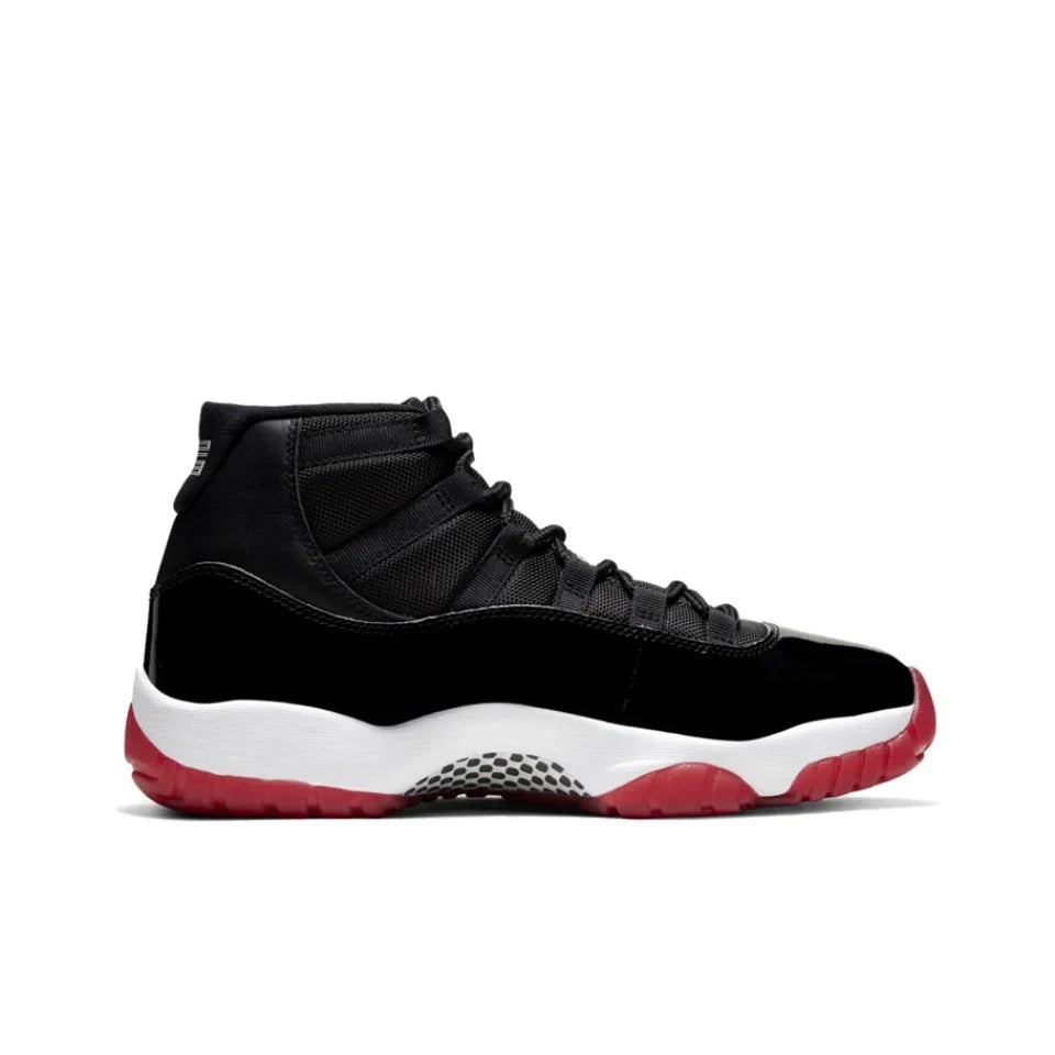 Original Air Jordan 11 For Men Black Red White Classic Retro Basketball Sneakers