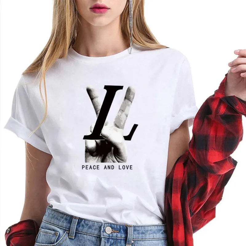 2024 Summer men's T-shirt top short-sleeved casual fashion brand printed oversized women's T-shirt street men and women clothes