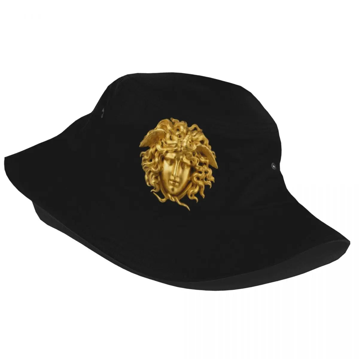 Medusa Greek Bucket Hat  Mythology Art Retro Fisherman Hats For Men Women Portable Hunting Caps Streetwear Pattern Sunscreen Hat