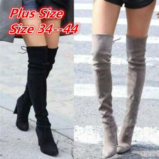 Faux Suede Slim Boots Sexy Over The Knee High Women Fashion Winter Thigh High Boots Shoes Woman Fashion Botas Mujer 2023