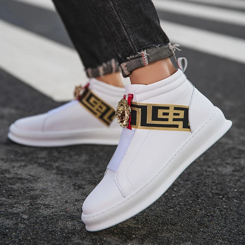 New men's Casual luxury designer black men"s shoes loafers male high-top luxury brand shoes beauty accessories casual shoes P26