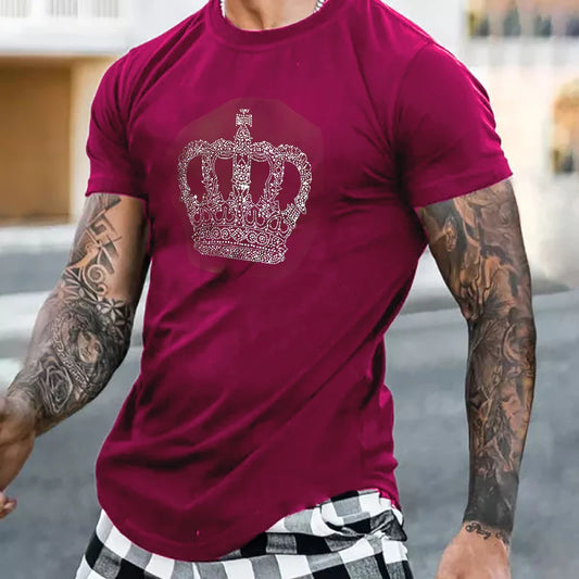 High Quality Crown Tee Noble Rhinestone Designer T-shirt New