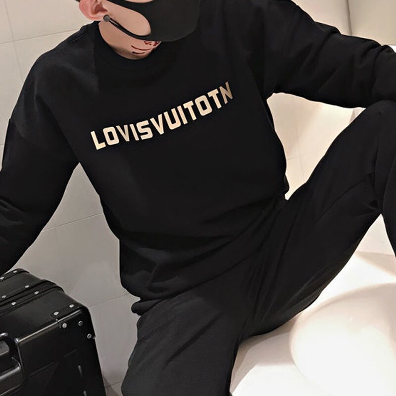 Mens Sweatshirt Y2K Letters Print Hoodies Luxury Long Sleeve Top Sweaters for Men Crew Neck Hoodie New in Hoodies Sweatshirts