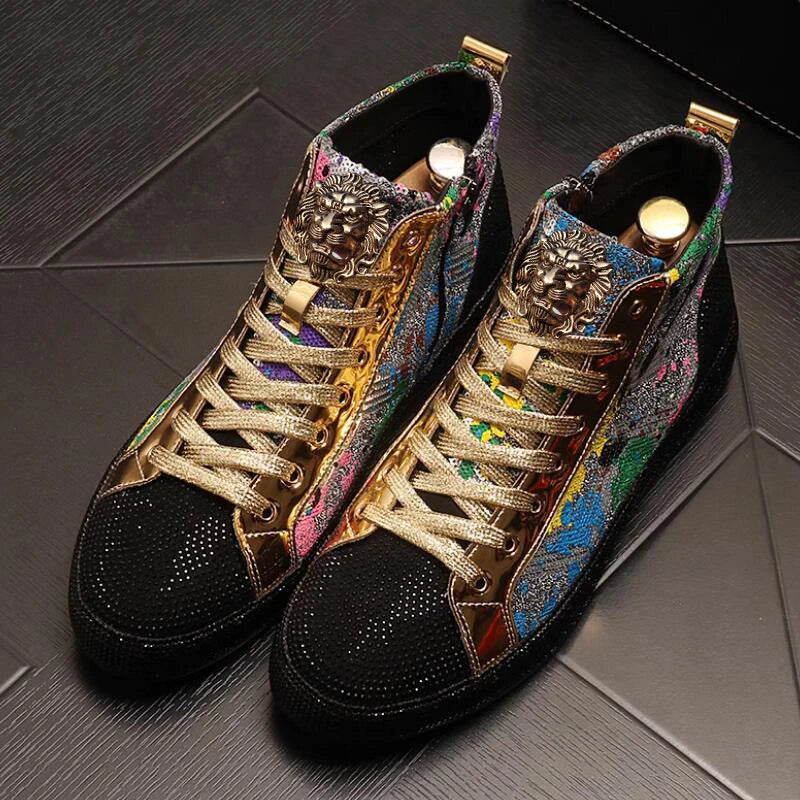 European fashion rhinestone sequin fashion shoes new network red shoes Korean version breathable high top board shoes A8