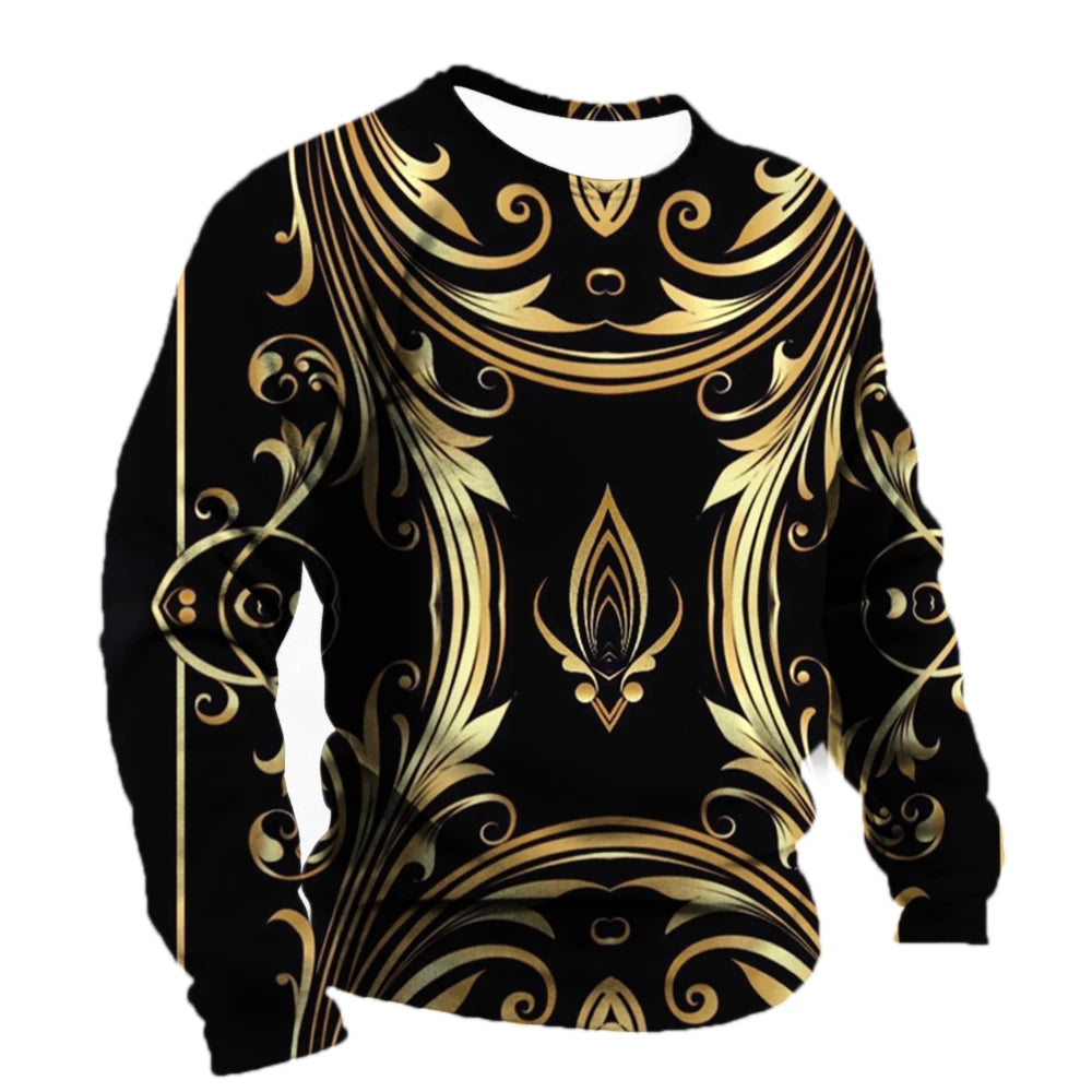 2024 Luxury Social Shirts Men's Cotton T-shirt Tees Baroque Graphics Fashion 3d T-Shirt Street Sweatshirt O-neck Casual Clothes