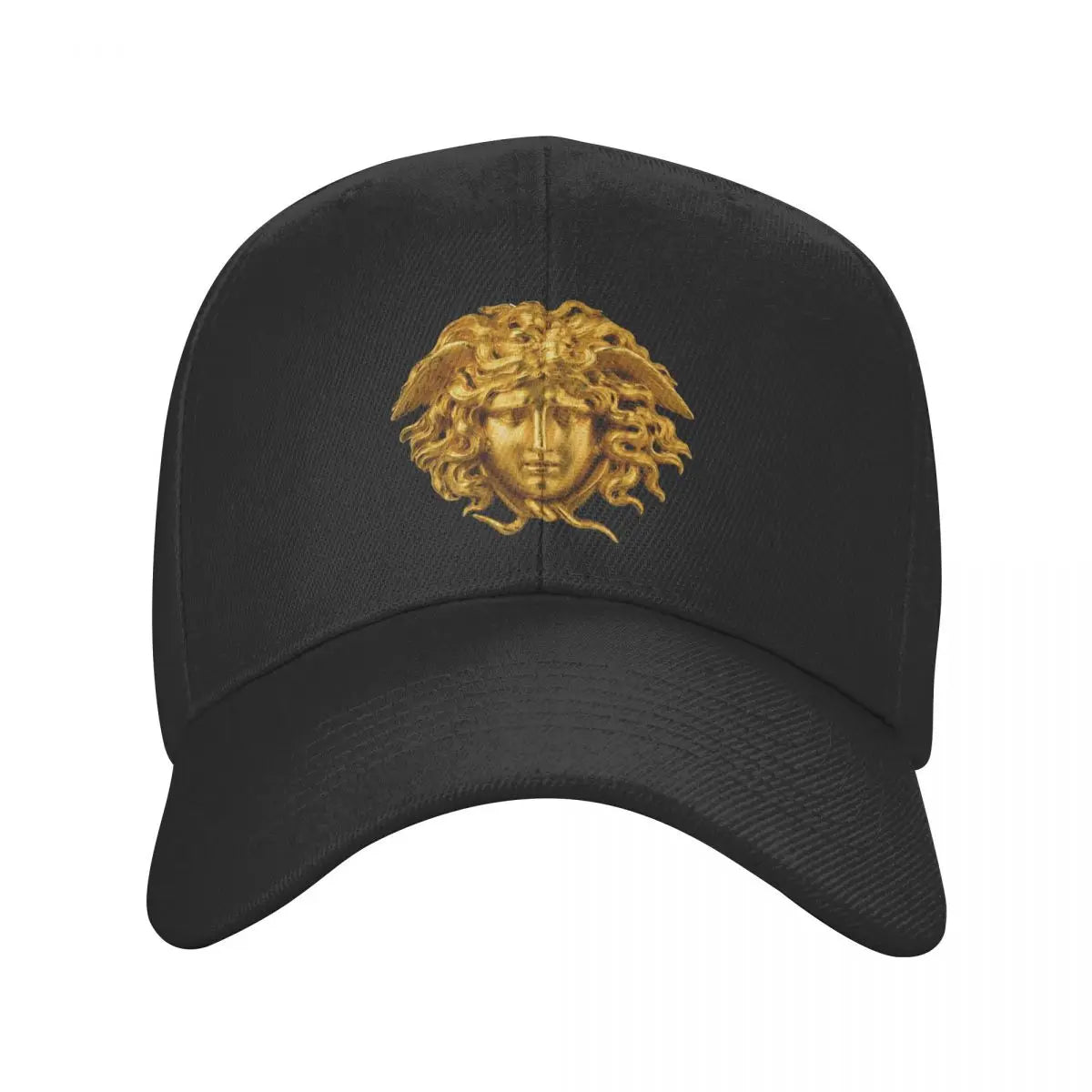 Elegant And Chic French Golden Haired Baseball Caps Adult Sun Caps Mythological Greek Medusa Hats Adjustable Polyester Golf Hats