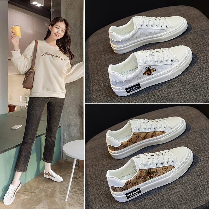 European station canvas women's shoes spring thin breathable low-top casual white shoes trend fashionable hundred board shoes