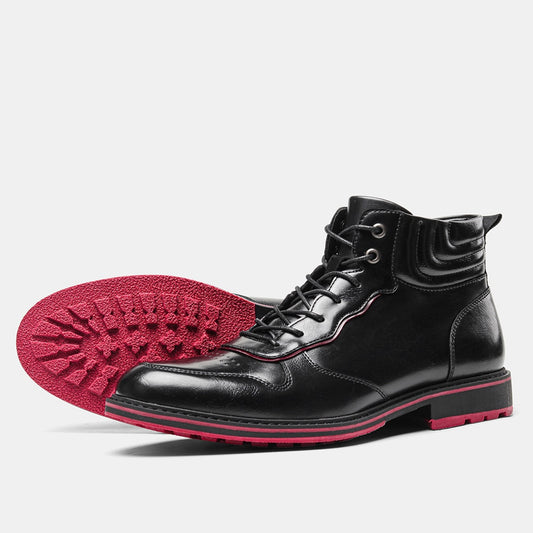 Red bottom Boots For Men Fashion Patent leather Men Ankle Boots