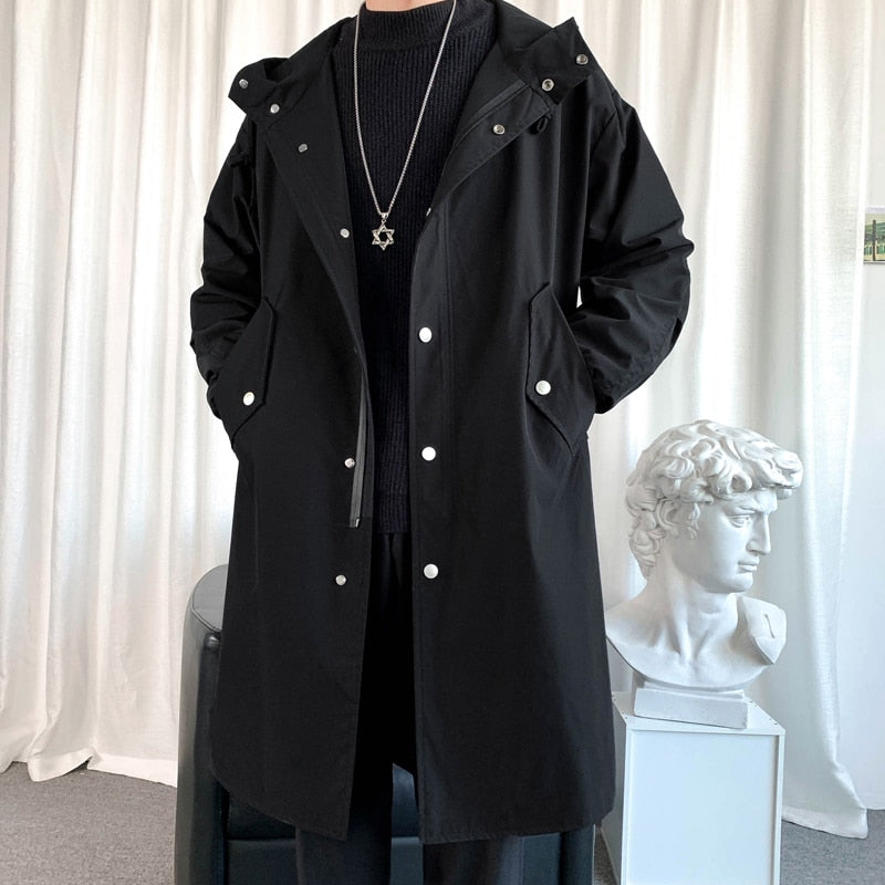 Men&#39;s Autumn New Hooded Jacket Korean Streetwear Oversize Coats Korean Streetwear Fashion Male Clothing Hip Hop Loose Jackets