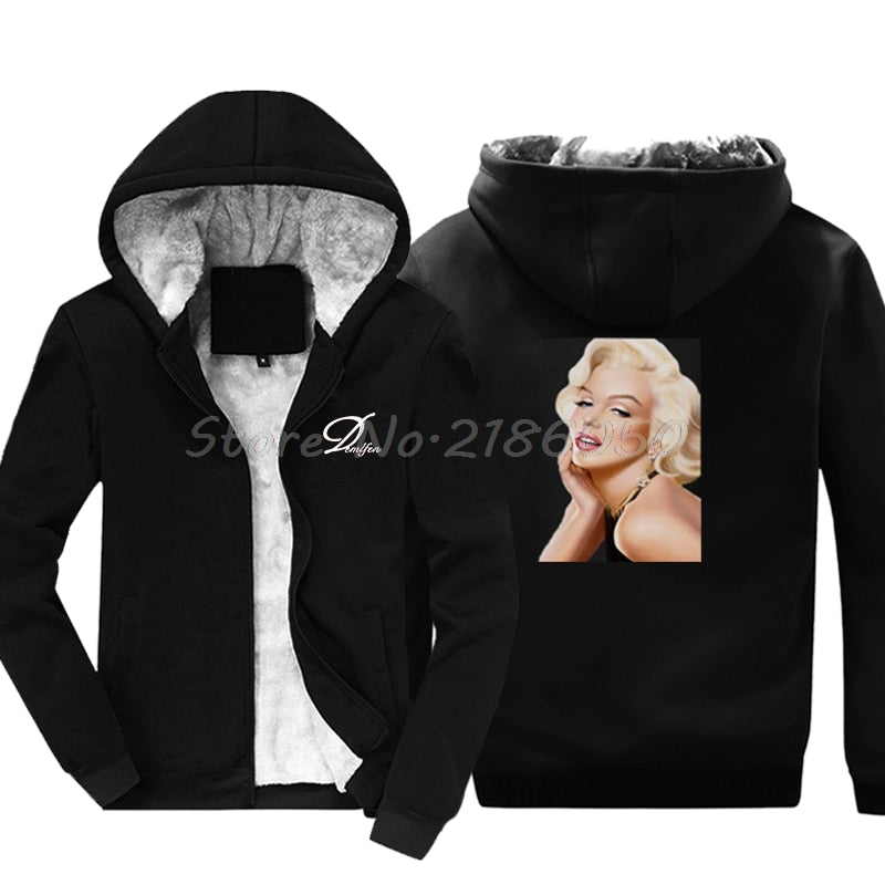 New Marilyn Monroe Sweatshirt Sexy Goddess Hoodies Men Cotton hoody Hip Hop Jackets Tops Harajuku Streetwear Fitness