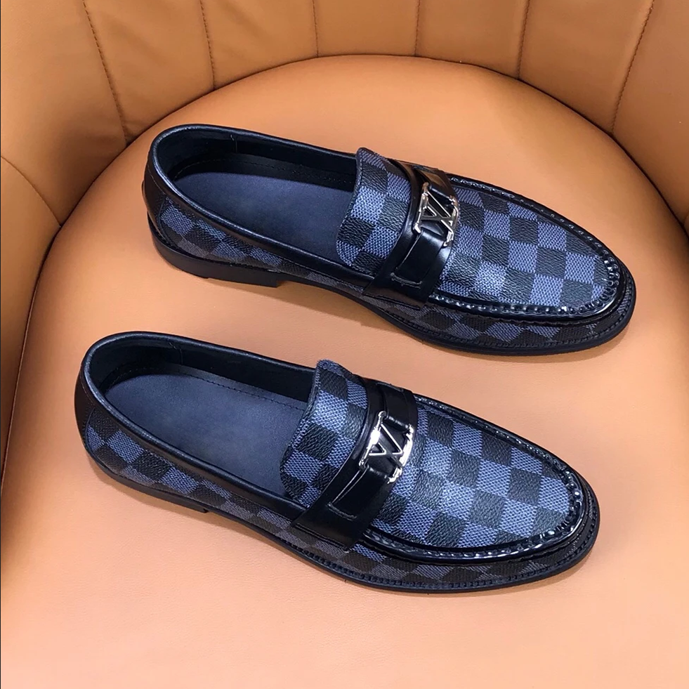 Louis Vuitton Blue Leather Dress Shoes