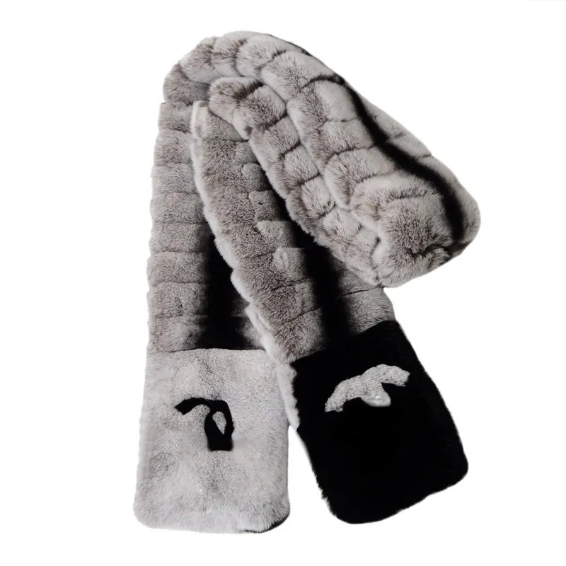 new fasion womens designer scarves scarf rex rabbit fur warm doublesided scarf